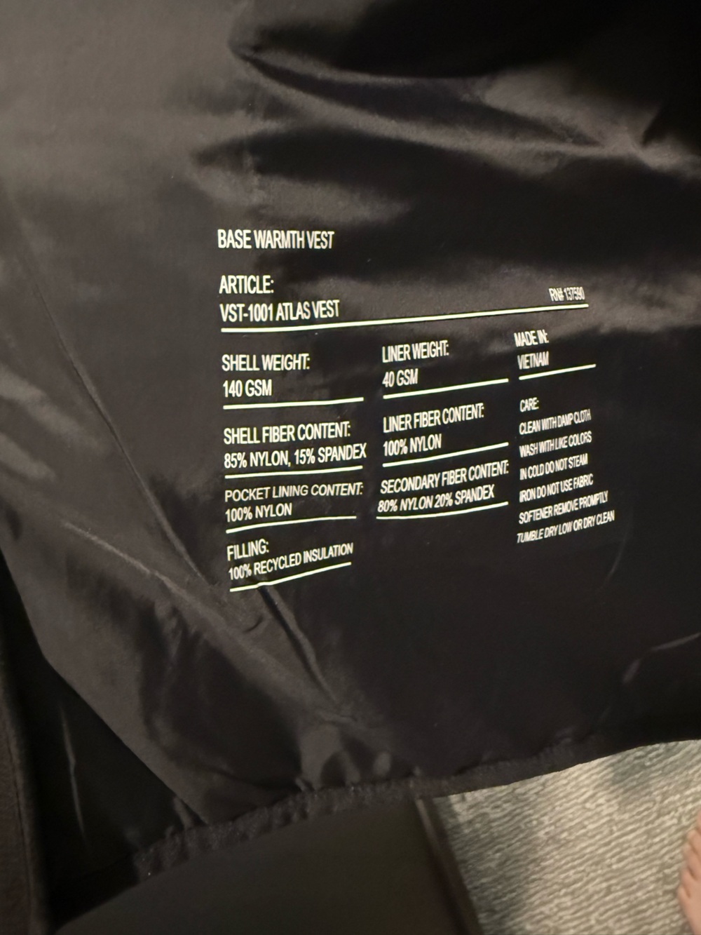 7 Diamonds Atlas Performance Puffer Vest Black Full Zip Stretch Insulated XL - Picture 3 of 4